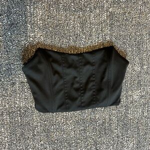 Unknown Brand black cropped corset top!